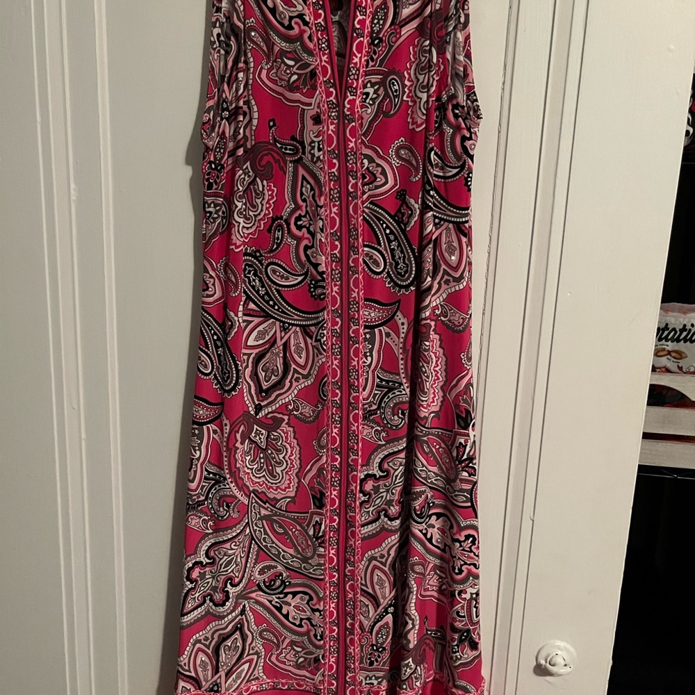 INC International Concepts Pink and Black Paisley Dress